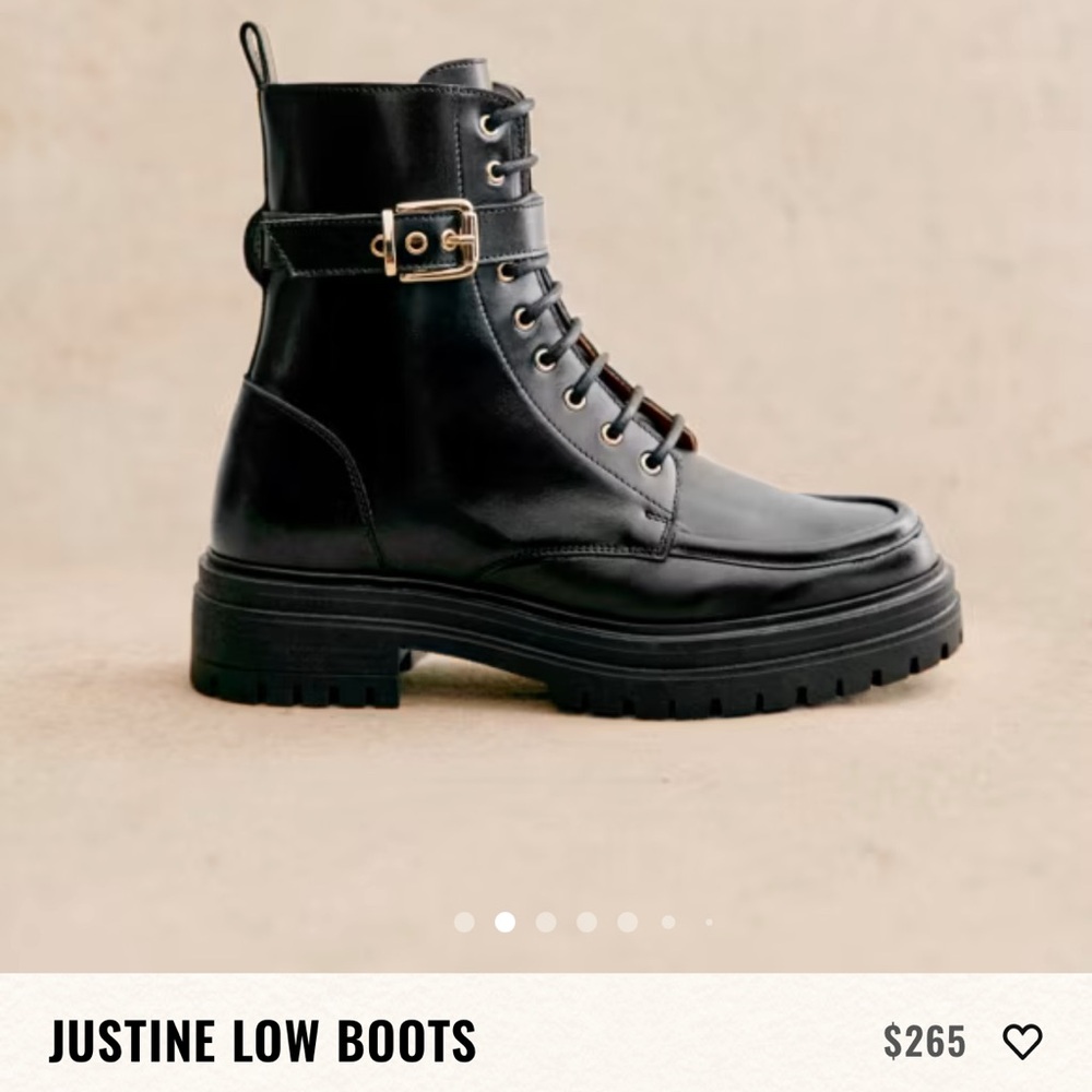 Sezane black combat boots